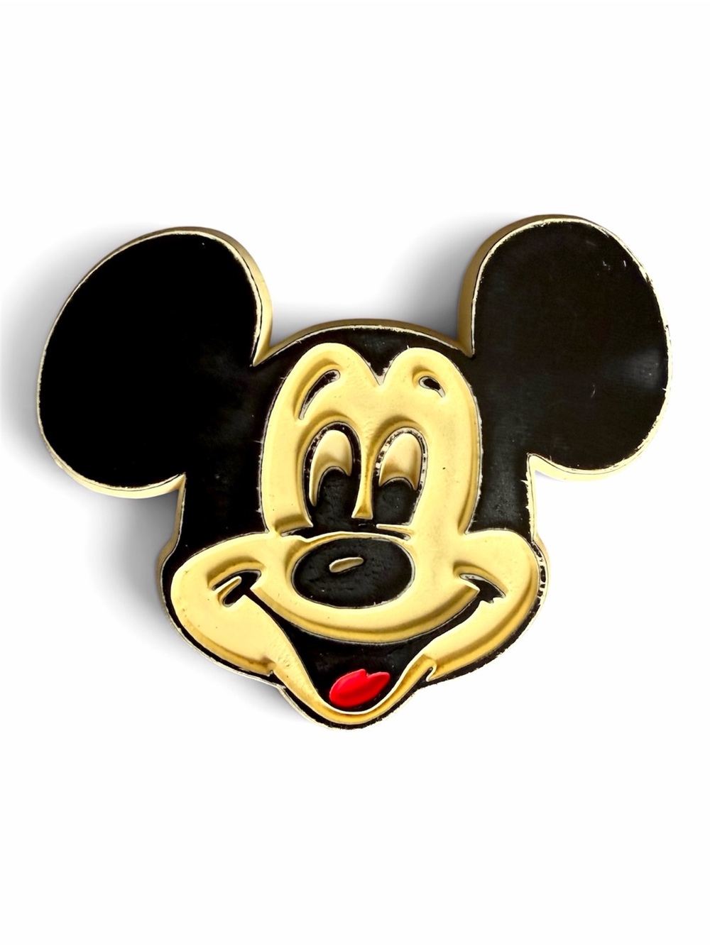Vintage 1980s Pin Disney Mickey Mouse Face Plastic Brooch Collectible Souvenir